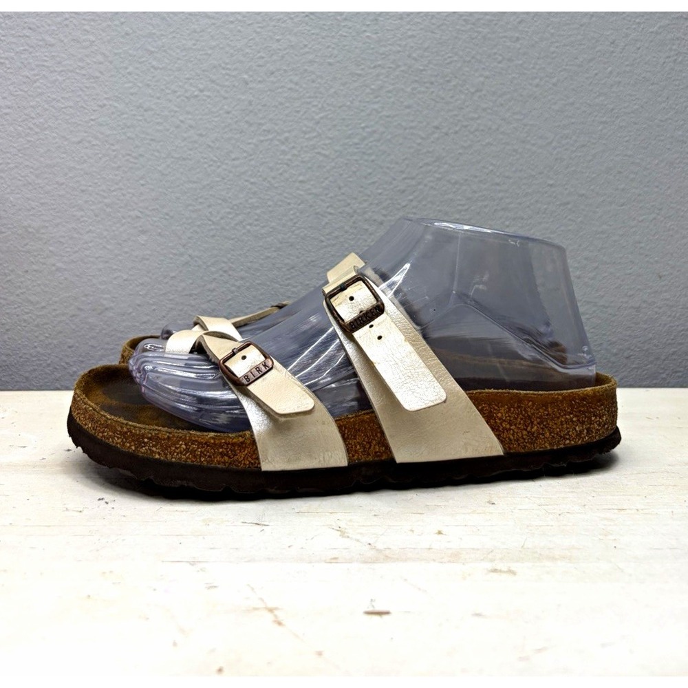Birkenstock Beige Patent Leather Mayari Sandals Size 37